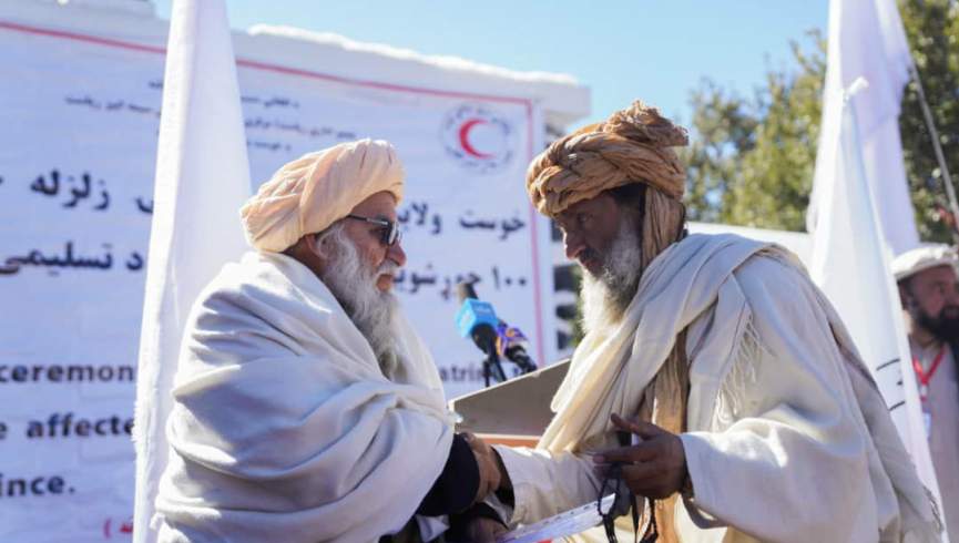 گروه طالبان: 100 خانه برای زلزله‎‌زدگان ولایت خوست ساخته‌ایم