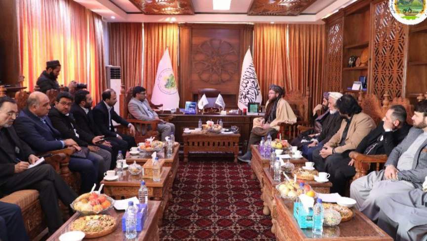 سرپرست وزارت زراعت گروه طالبان با هیات اقتصادی ایرانی دیدار کرد
